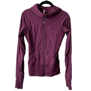 Lululemon Athletica In Flux Jacket Full Zip Hooded Long Sleeve Casual Plum 4